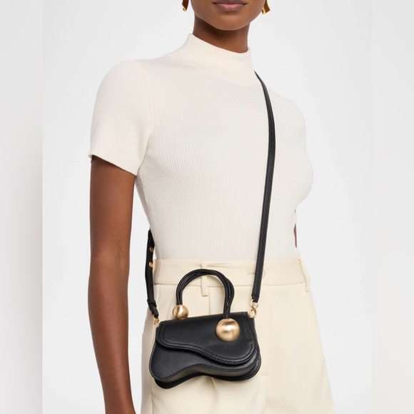 NWT $398 CULT GAIA Kazia Nano Crossbody Leather Bag In Black - Picture 6 of 12